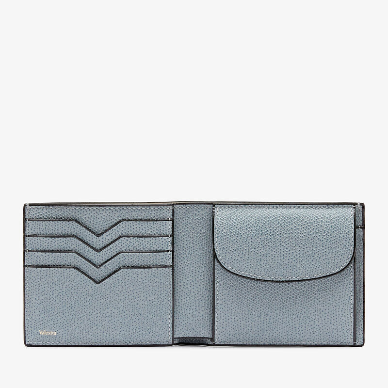 Wallet 4Cc With Coin Holder - Niagara Blue - Millepunte calf leather - Valextra - 4