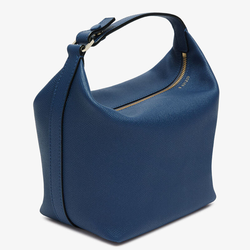 Mochi Top Handle Mini Bag - Sapphire Blue - Millepunte Soft calf leather - Valextra - 5
