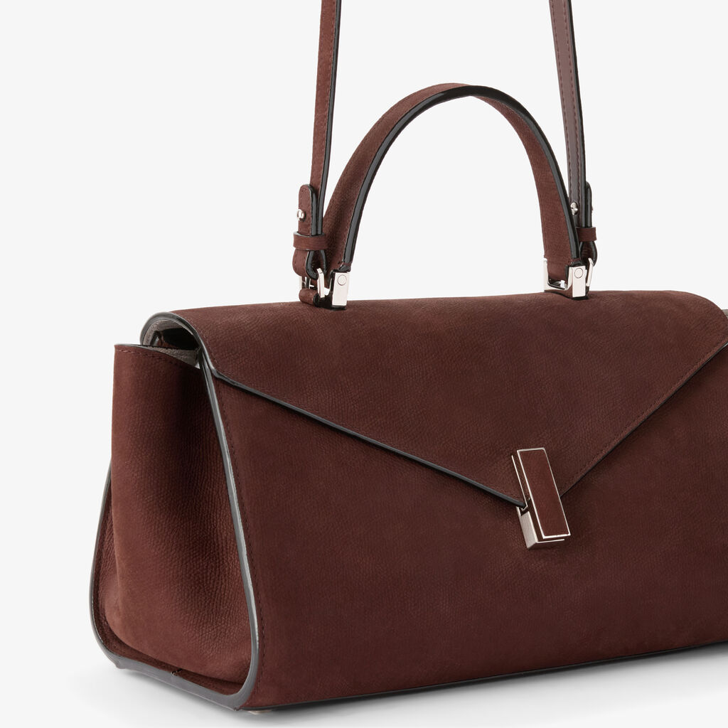 Iside Editor Senso Top Handle Medium Bag - Chocolate Brown - Vitello Millepunte Nabuk - Valextra - 4
