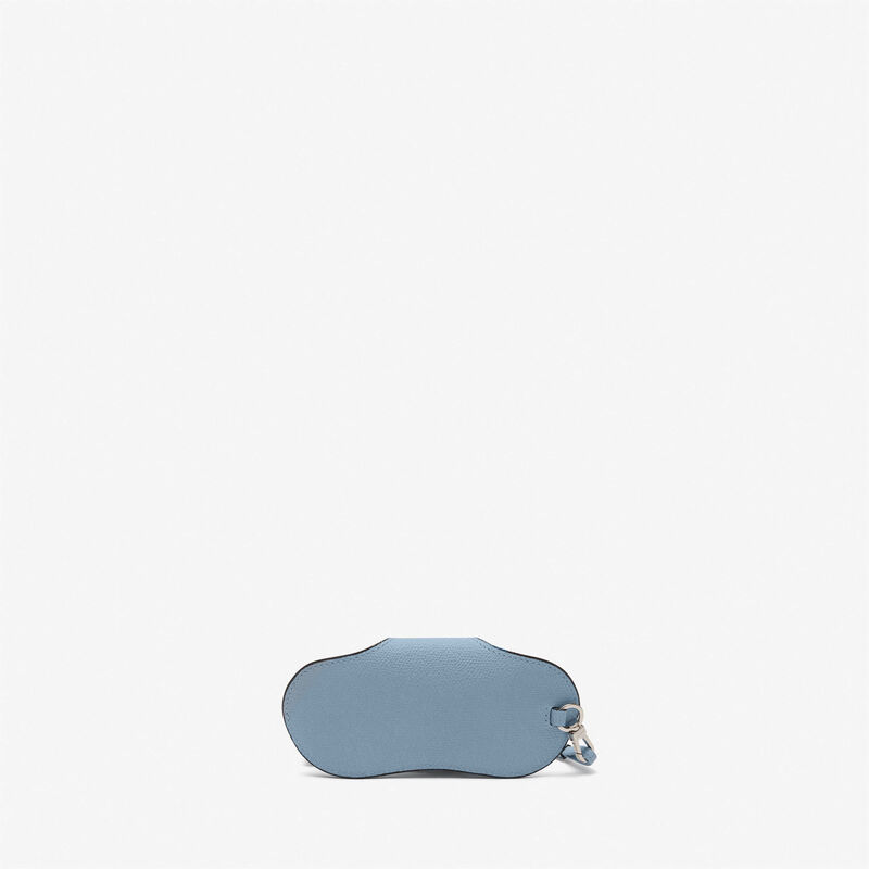 Glasses case with lanyard - Shirt Blue - Millepunte calf leather - Valextra - 4