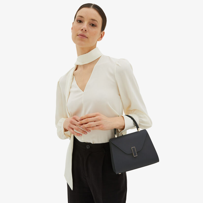 Iside Top handle mini bag - Night Blue - Millepunte calf leather - Valextra - 2