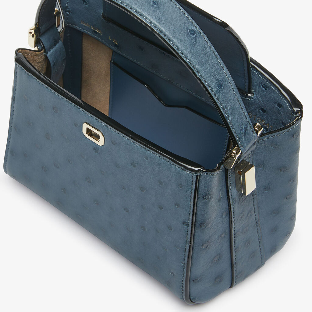 Brera Ostrich Crossbody Micro Bag - Avio Blue - Struzzo - Valextra - 2