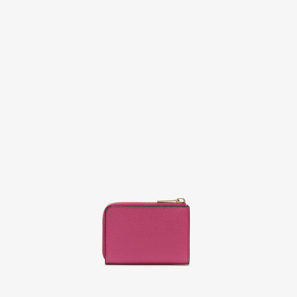 Key Holder Zip Around - Magenta Red - Vitello VS - Valextra - 4