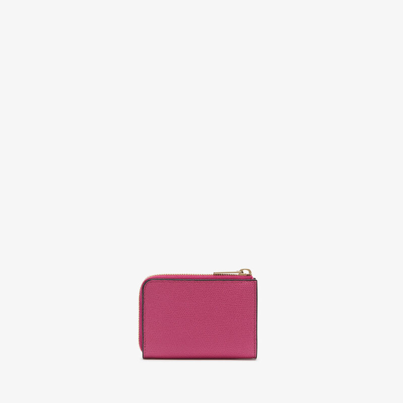 Key Holder Zip Around - Magenta Red - Millepunte calf leather - Valextra - 4