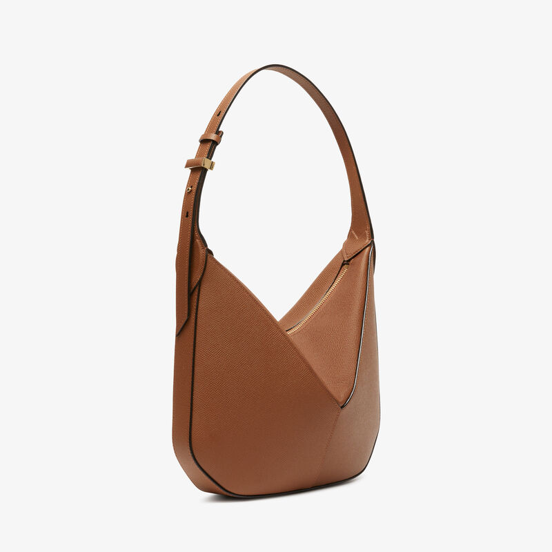 Vivi Hobo Mini Bag - Chocolate Brown - Millepunte Soft calf leather - Valextra - 5