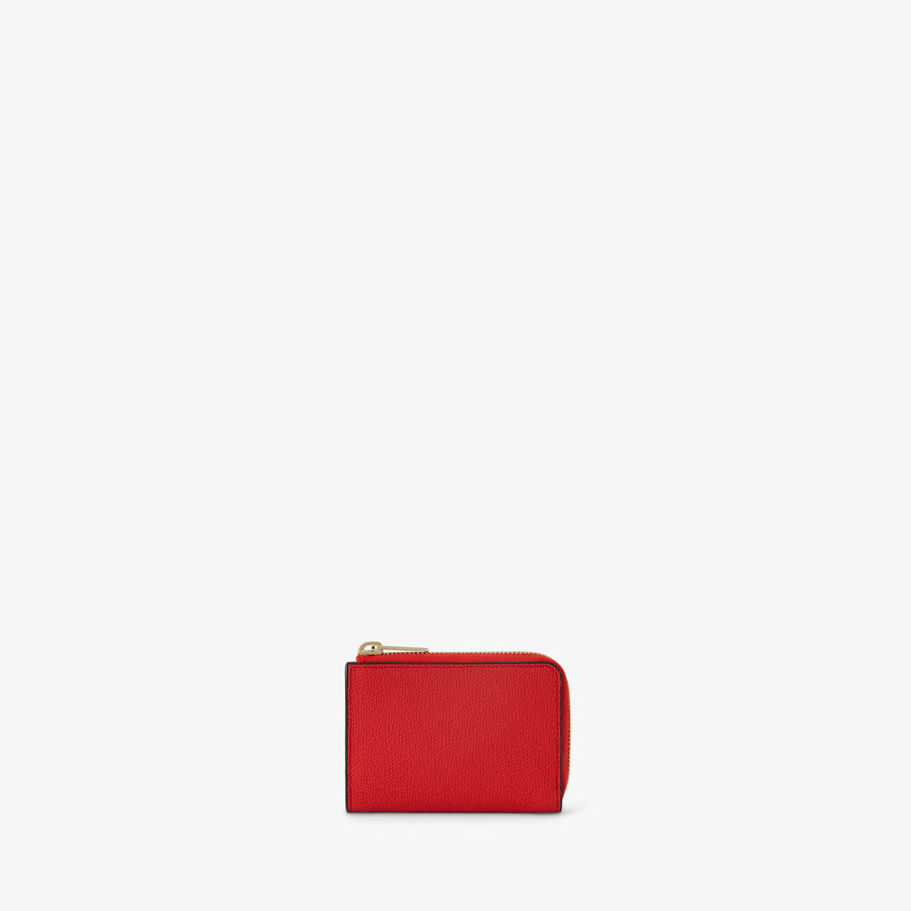 Key Holder Zip Around - Crimson Red - Vitello VS - Valextra - 1
