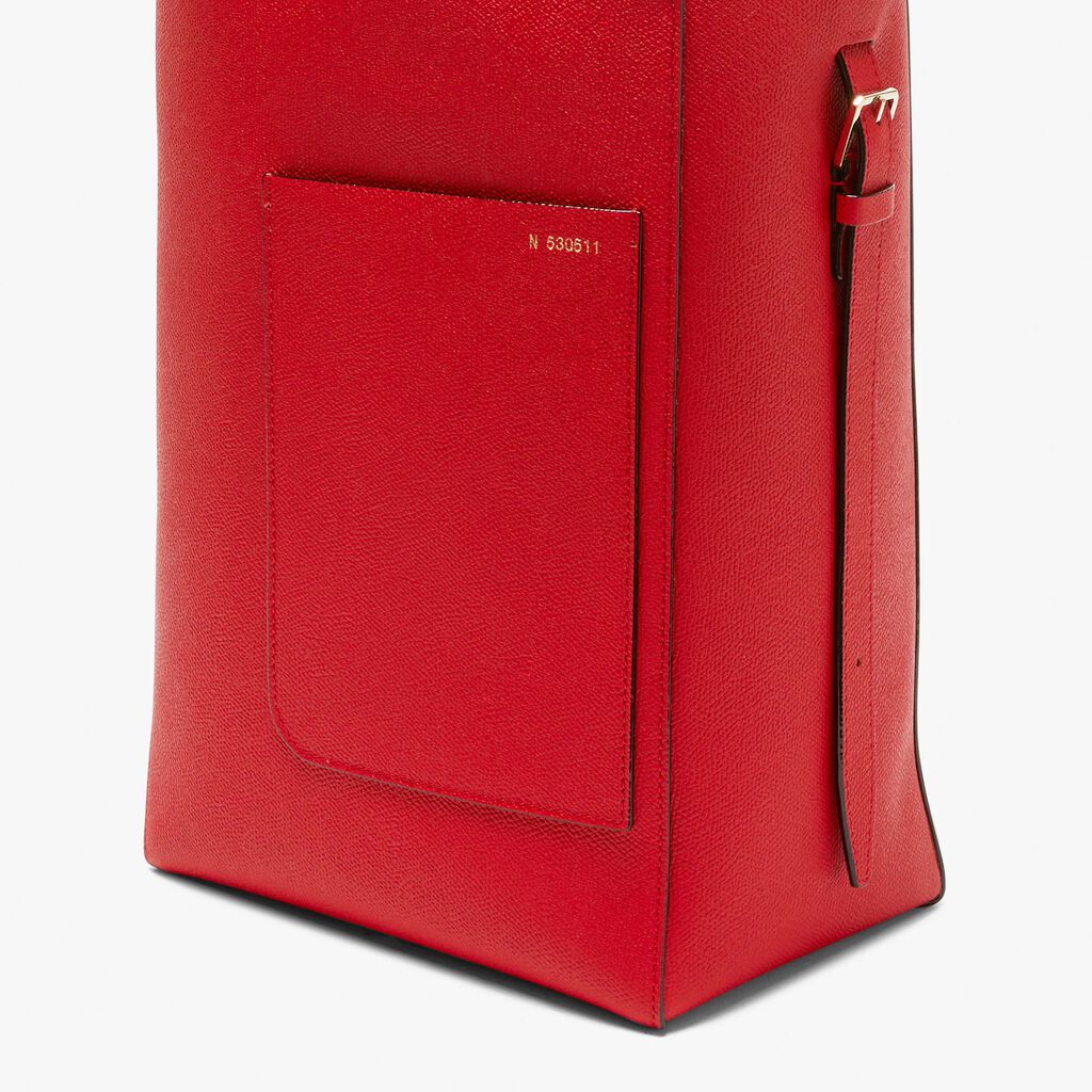 Soft Bucket Medium Bag - Love Red - Vitello VS - Valextra - 2