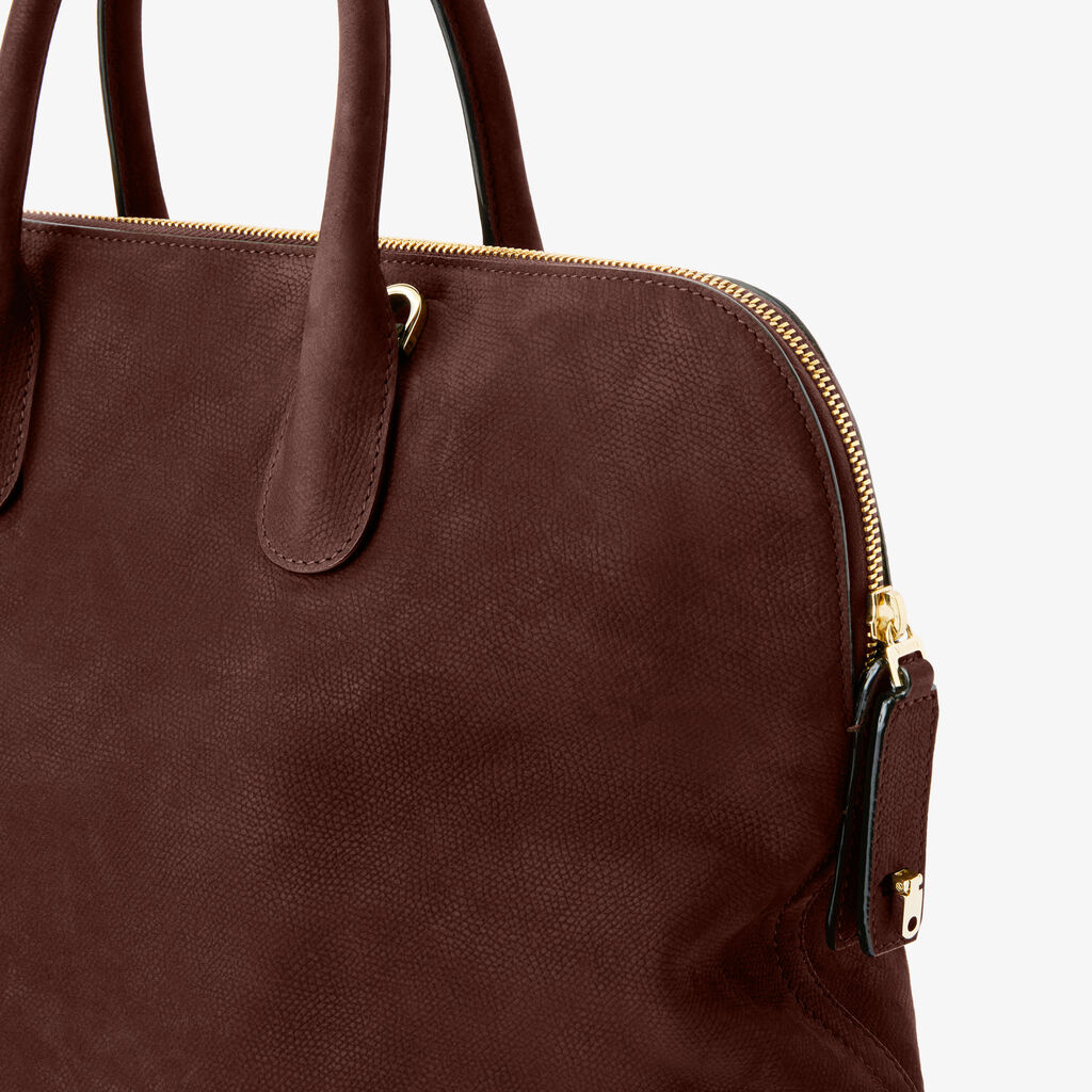 Borsa Bowling MyLogo Senso Media - Marrone Cioccolato - Vitello Millepunte Nabuk - Valextra - 4