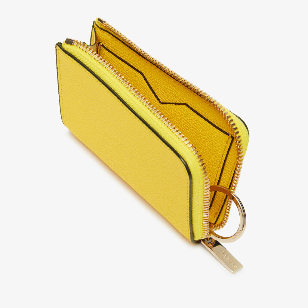 Porta Chiavi Zip Around - Giallo - Vitello VS - Valextra - 2