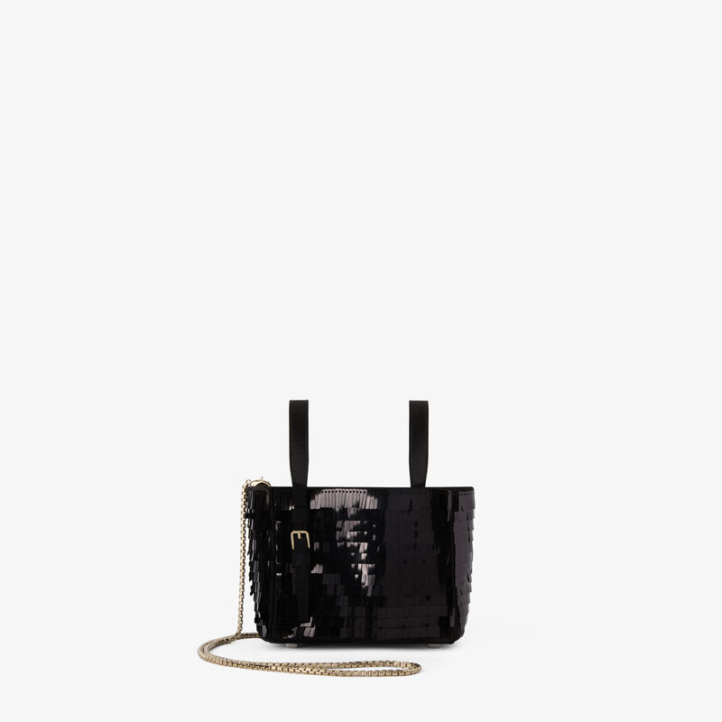 Soft Shine Bucket Nano Bag -  - Raso con paillettes rettangolari - Valextra - 4