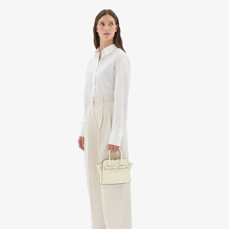 Milano Crossbody Micro Bag - Pergamena White - Millepunte Soft calf leather - Valextra - 3