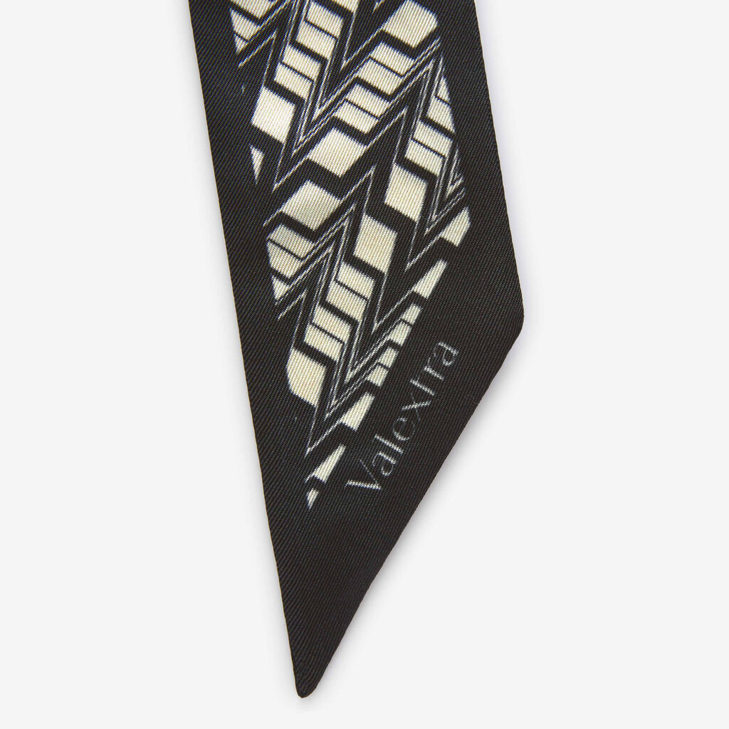 Silk Band Abstract - Black/Pergamena White - Seta - Valextra - 3
