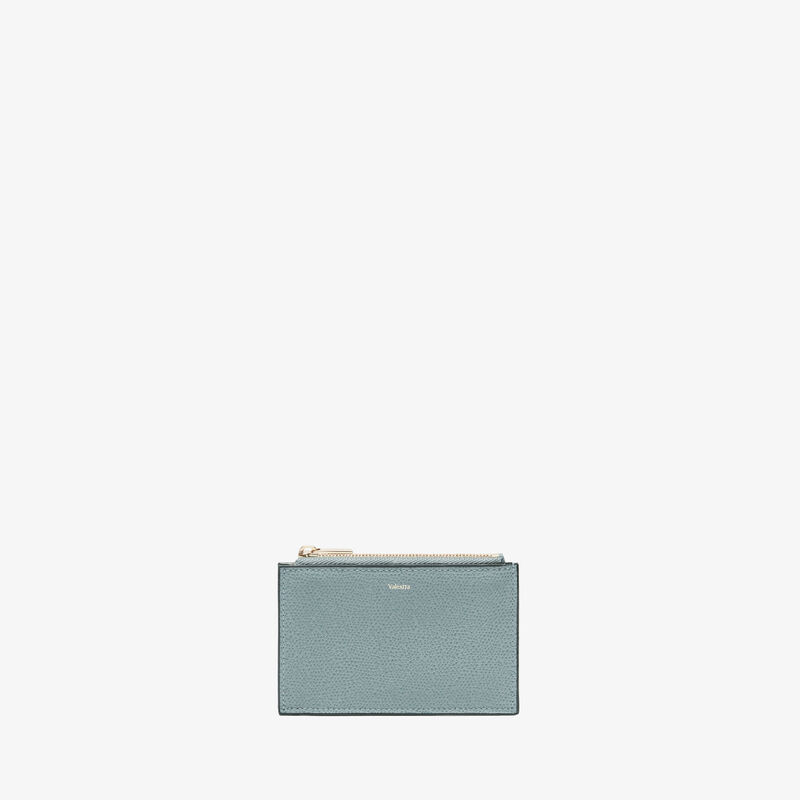 Card Holder 3CC with Zip - Smokey Blue - Millepunte calf leather - Valextra - 4