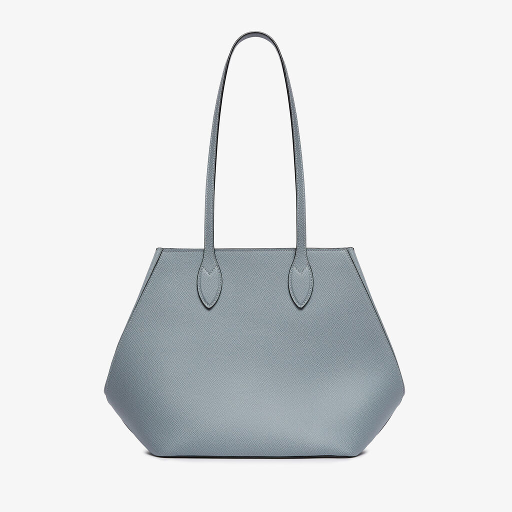 Vivi Shopping Medium Bag - Niagara Blue - Vitello Millepunte Soft - Valextra - 9