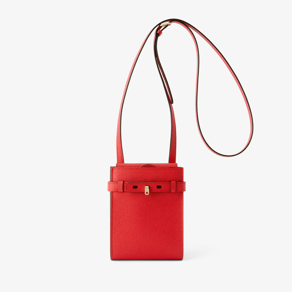 Borsa a Tracolla Brera B-Tracollina Slim Micro - Rosso Cremisi - Vitello VS - Valextra - 1