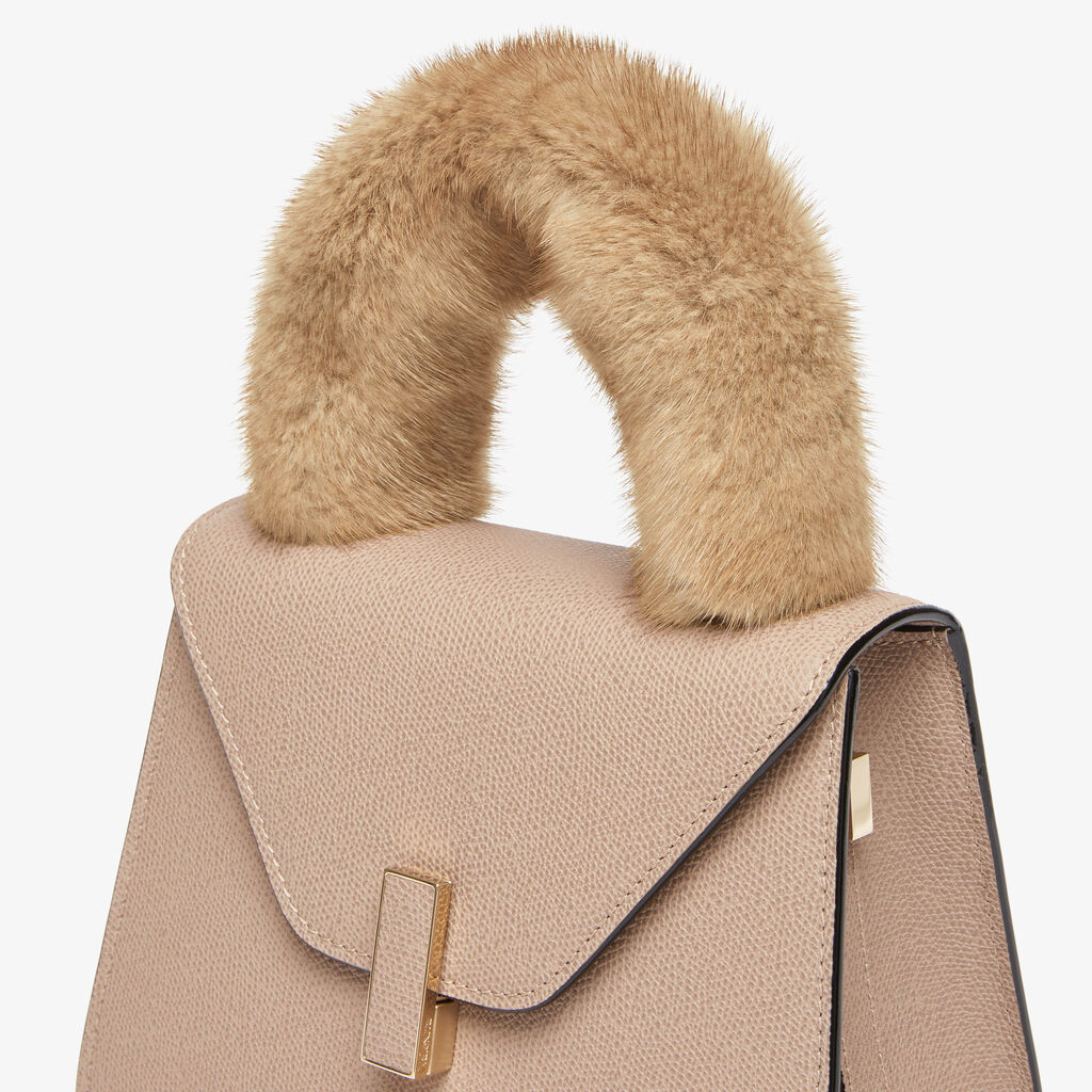 Iside Fur Handle Cover - Cashmere Beige - Vitello+Visone - Valextra - 3