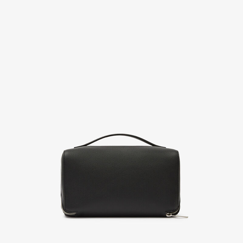 V-line Wash Bag - Black - Millepunte Soft calf leather - Valextra - 4
