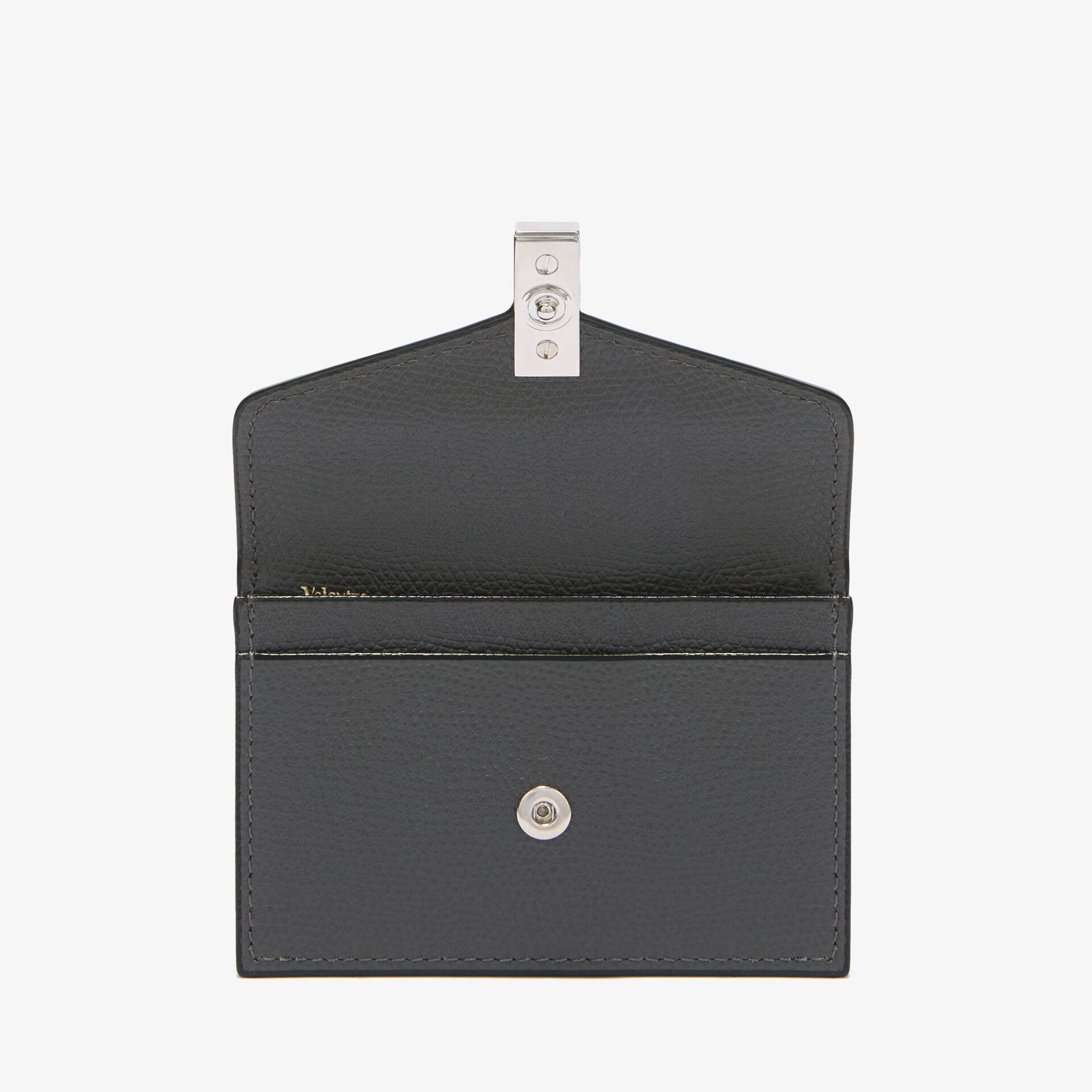 Millepunte calf leather Iside Card Holder in Smokey Grey | Valextra