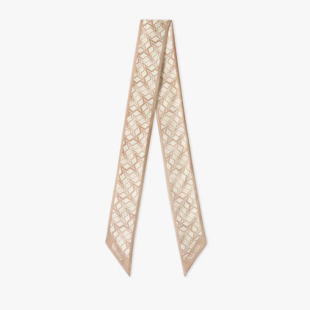 Silk Band Abstract - Cashmere Beige/Pergamena White - Seta - Valextra - 1