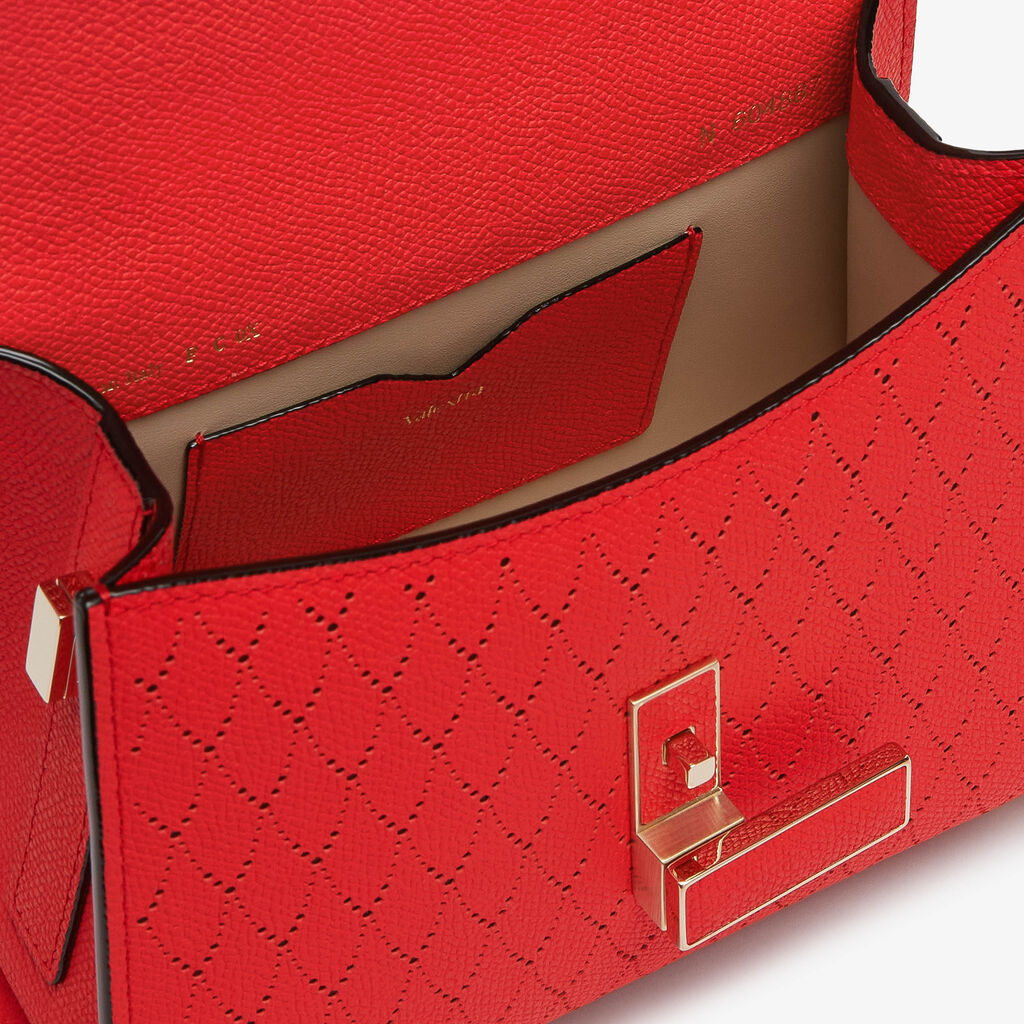 Iside Snake Crossbody Micro Bag - Crimson Red/lBack - Vitello VS-Foratura a Contrasto - Valextra - 2