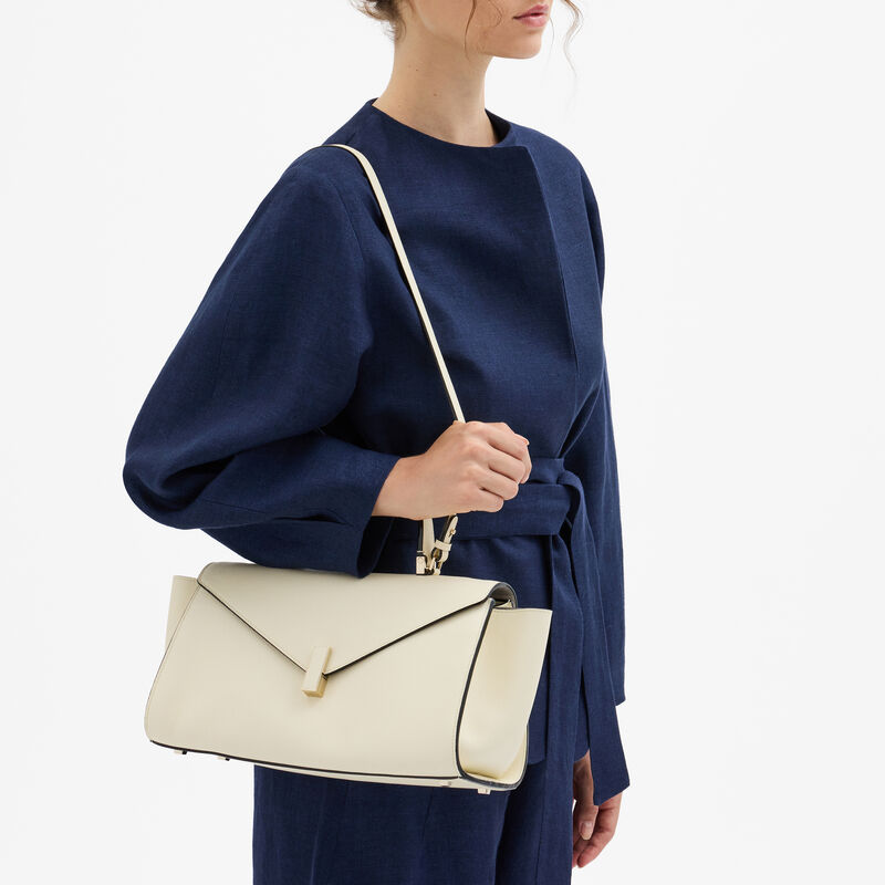 Iside Editor Top Handle Medium Bag - Pergamena White - Millepunte Soft calf leather - Valextra - 3