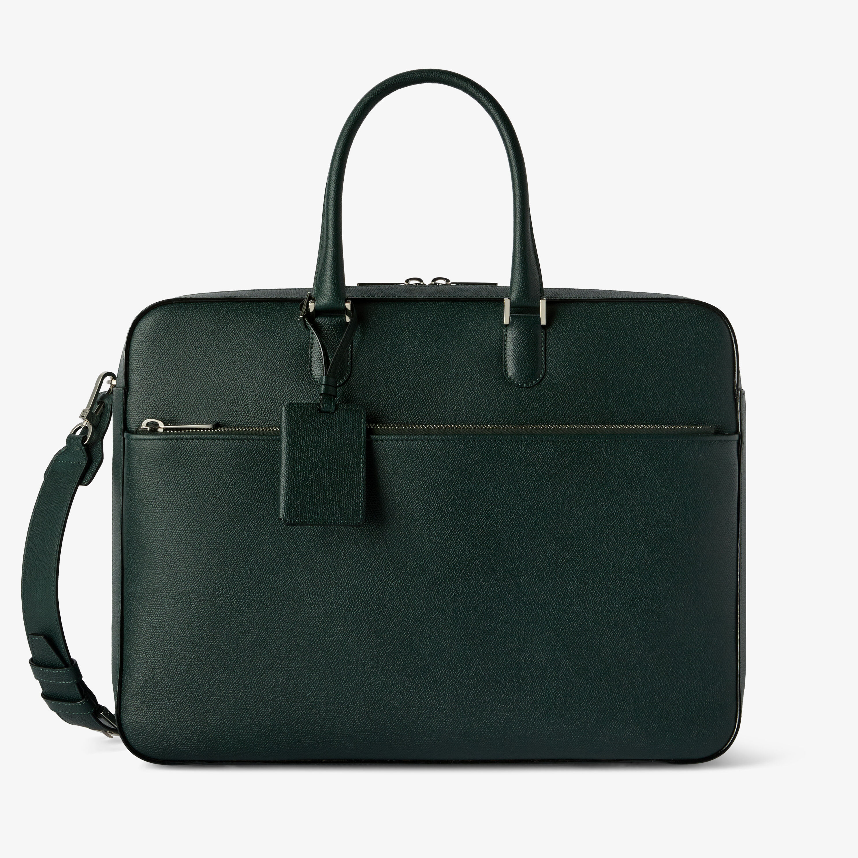 Green Luxury Leather Travel Bag Two Chambers | Valextra Avietta
