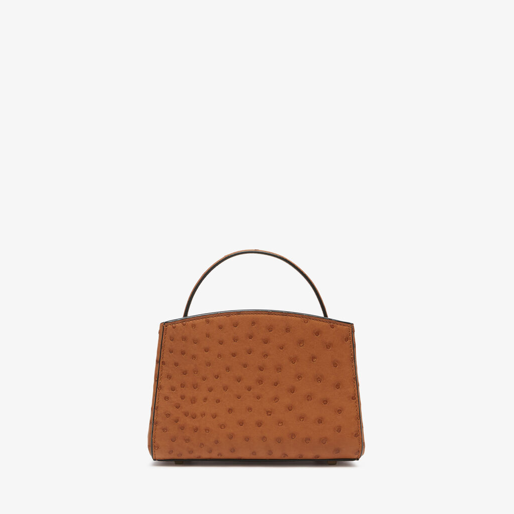 Brera Ostrich Crossbody Micro Bag - Gold Brown - Struzzo - Valextra - 5