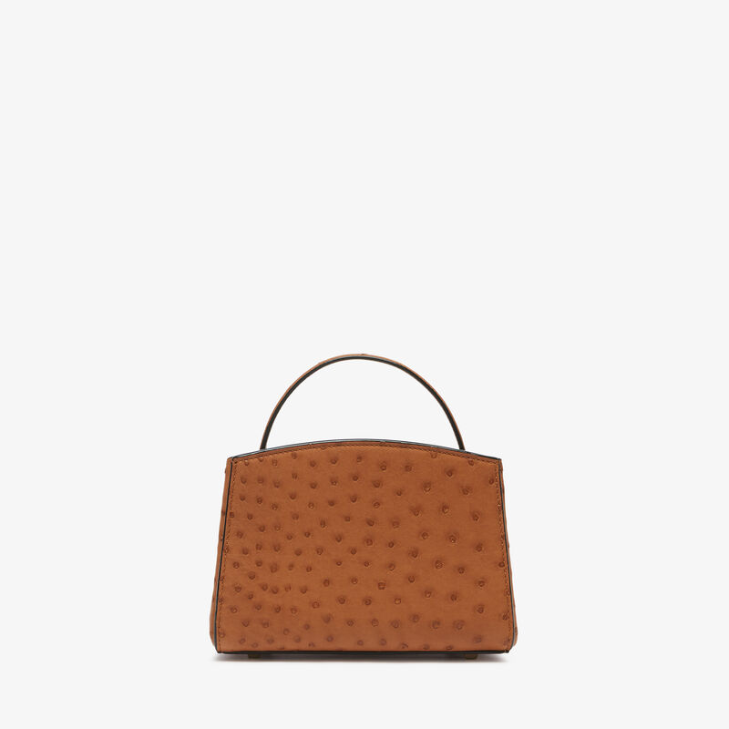 Brera Ostrich Crossbody Micro Bag - Gold Brown - Exotic - Valextra - 5