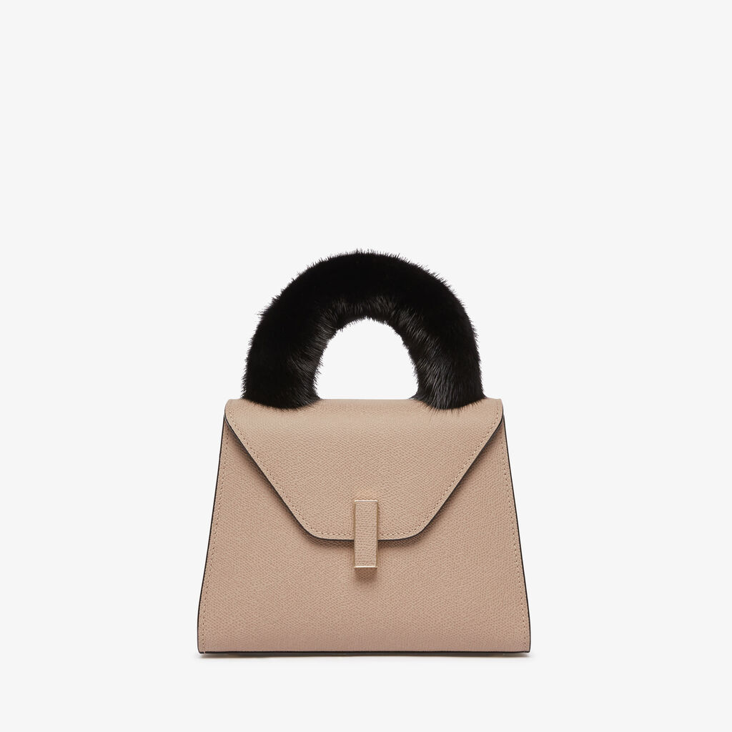 Fur Handle - Black - Vitello+Visone - Valextra - 2
