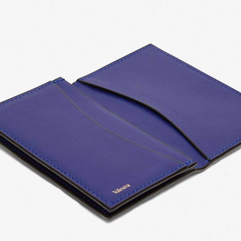 Card Case Onda - Royal Blue - Pavè calf leather - Valextra - 3