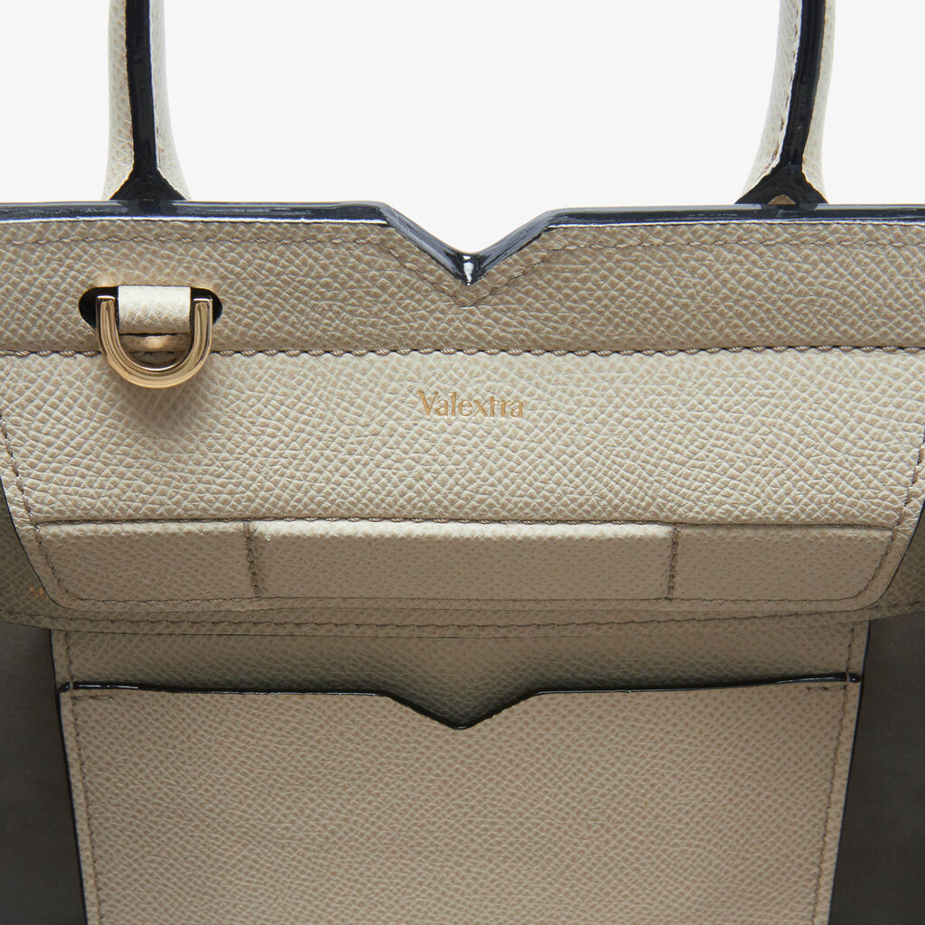 Milano Crossbody Micro Bag - Linen Grey - Vitello Millepunte Soft - Valextra - 3