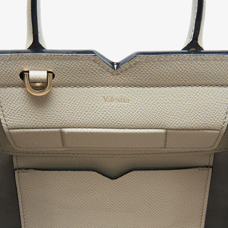 Milano Crossbody Micro Bag - Linen Grey - Millepunte Soft calf leather - Valextra - 3