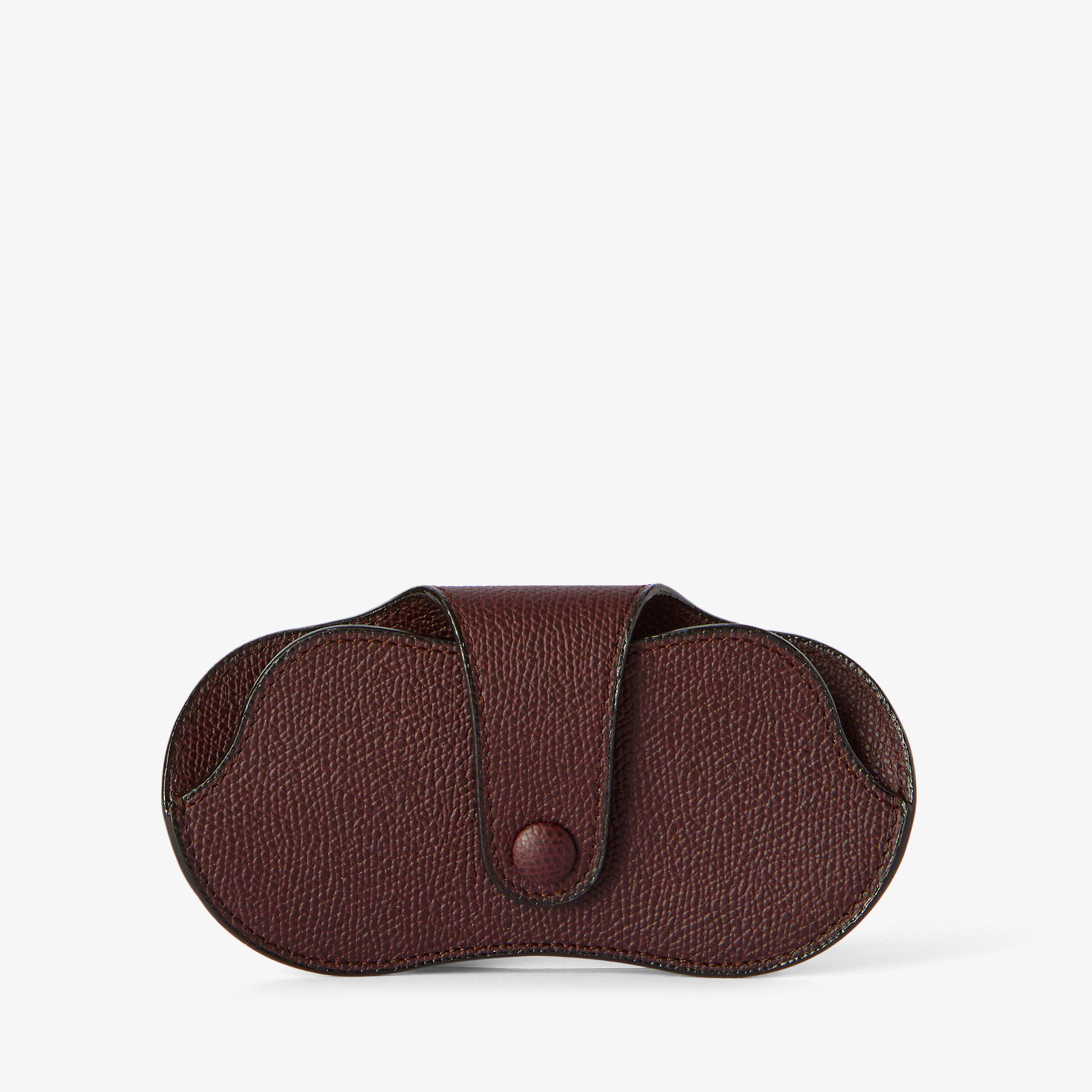 Brown Grained Leather Luxury Glasses Case | Valextra