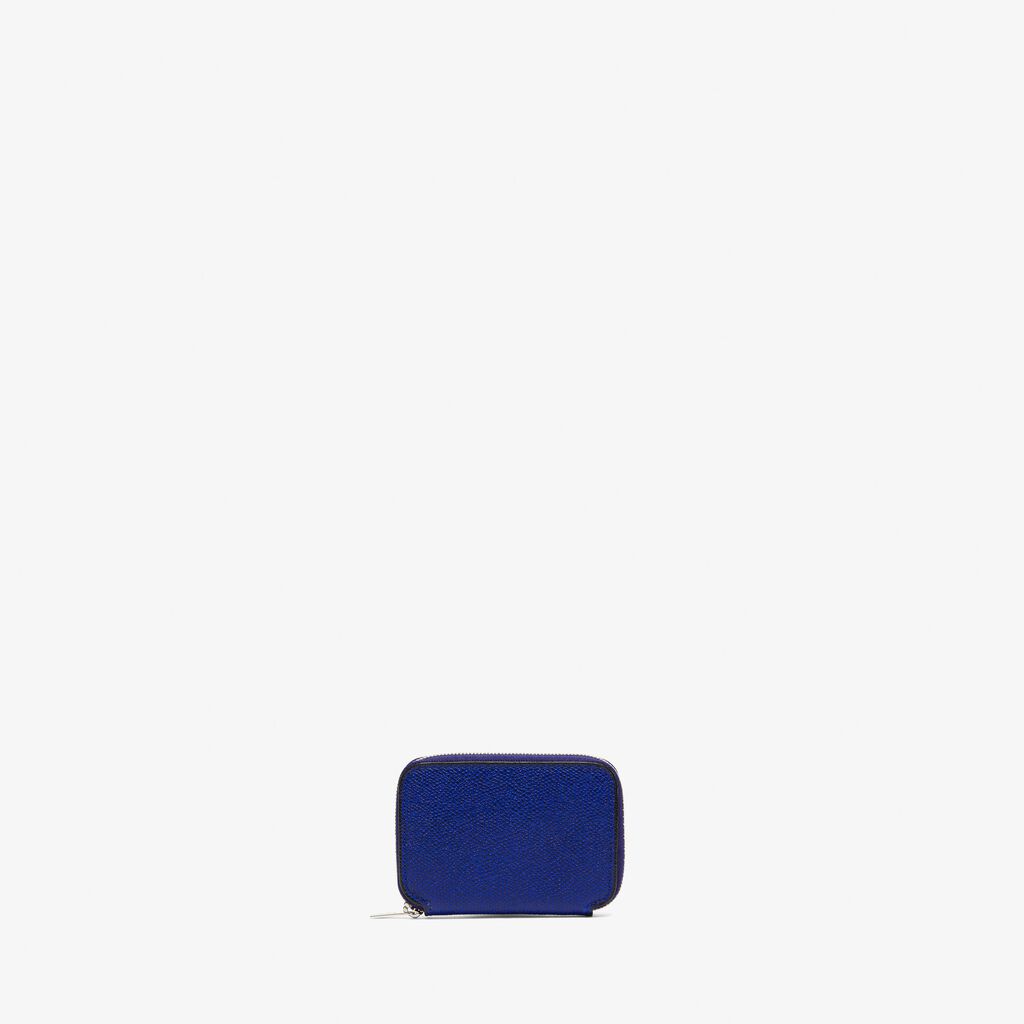 Card Holder Zip Around - Royal Blue - Vitello VS - Valextra - 3