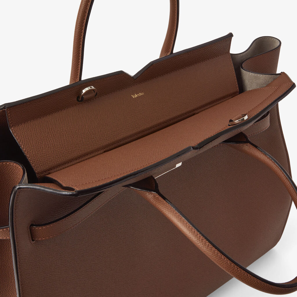 Borsa a due manici Milano Grande - Marrone Cioccolato - Vitello Millepunte Soft - Valextra - 2