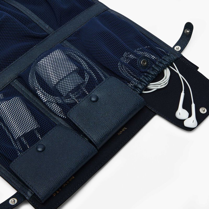 Folding Cable Organizer - Dark Blue - Millepunte calf leather - Valextra - 2