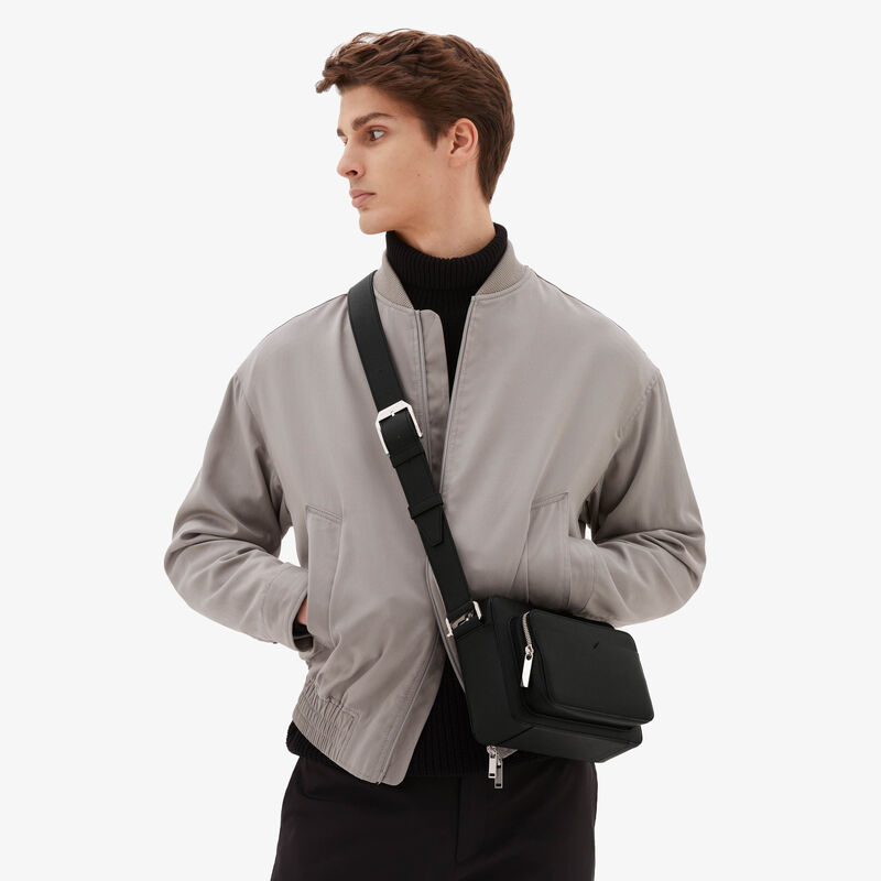 V-Line Reporter Bag - Black - Millepunte calf leather - Valextra - 2