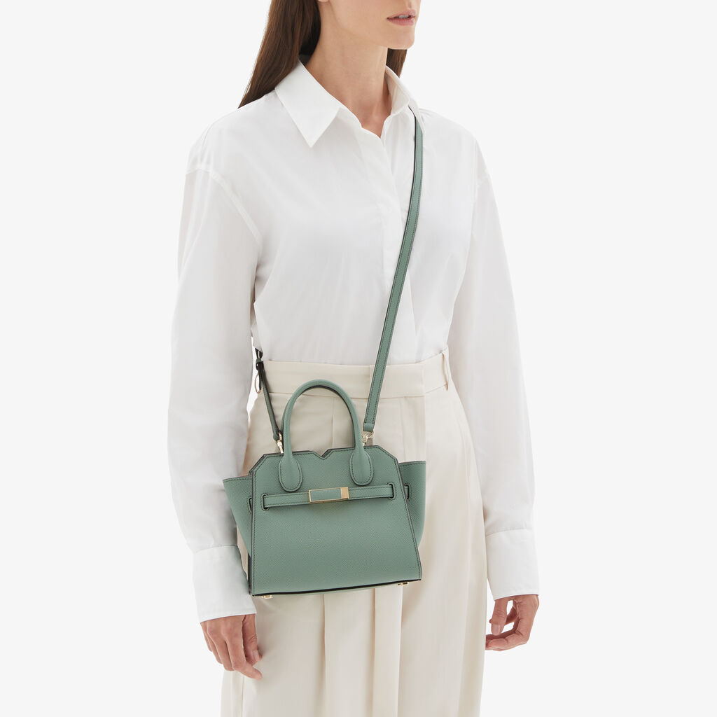 Milano Crossbody Micro Bag - Eucalyptus Green - Vitello Millepunte Soft - Valextra - 2