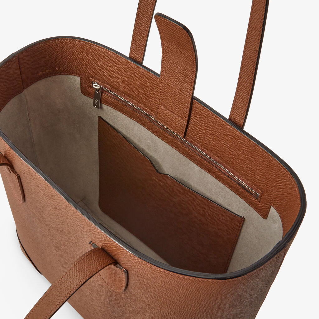Babila Tote Mini Bag - Chocolate Brown - Millepunte Soft calf leather - Valextra - 3