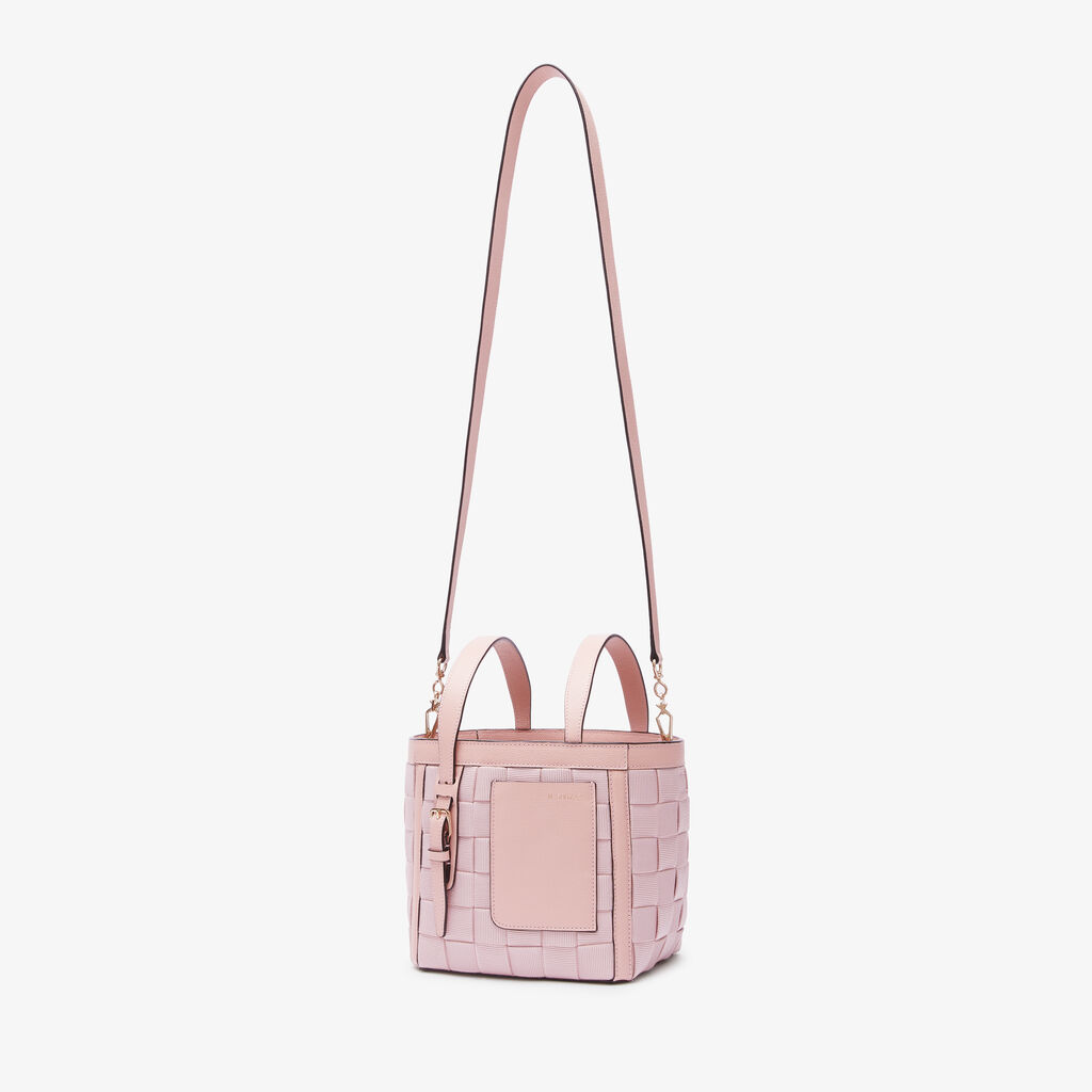 Soft Picnic Bucket Micro Bag - Peony Pink - Nastro Intrecciato/Vitello VS - Valextra - 4