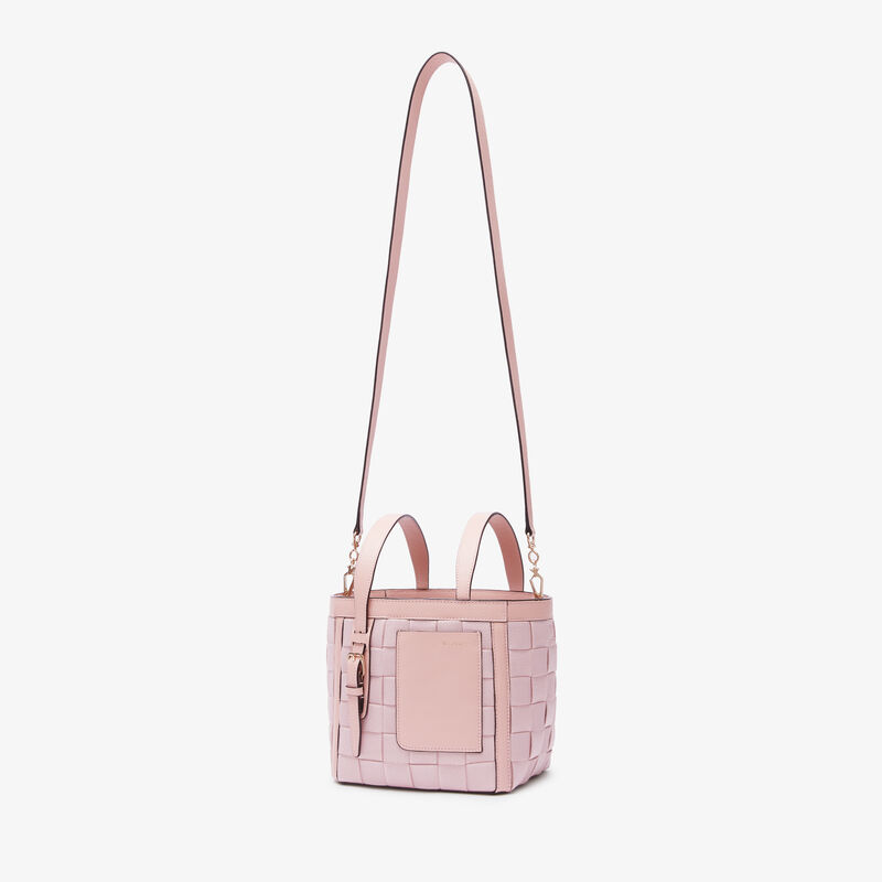 Soft Picnic Bucket Micro Bag - Peony Pink - Gros grain and Millepunte calf leather - Valextra - 5