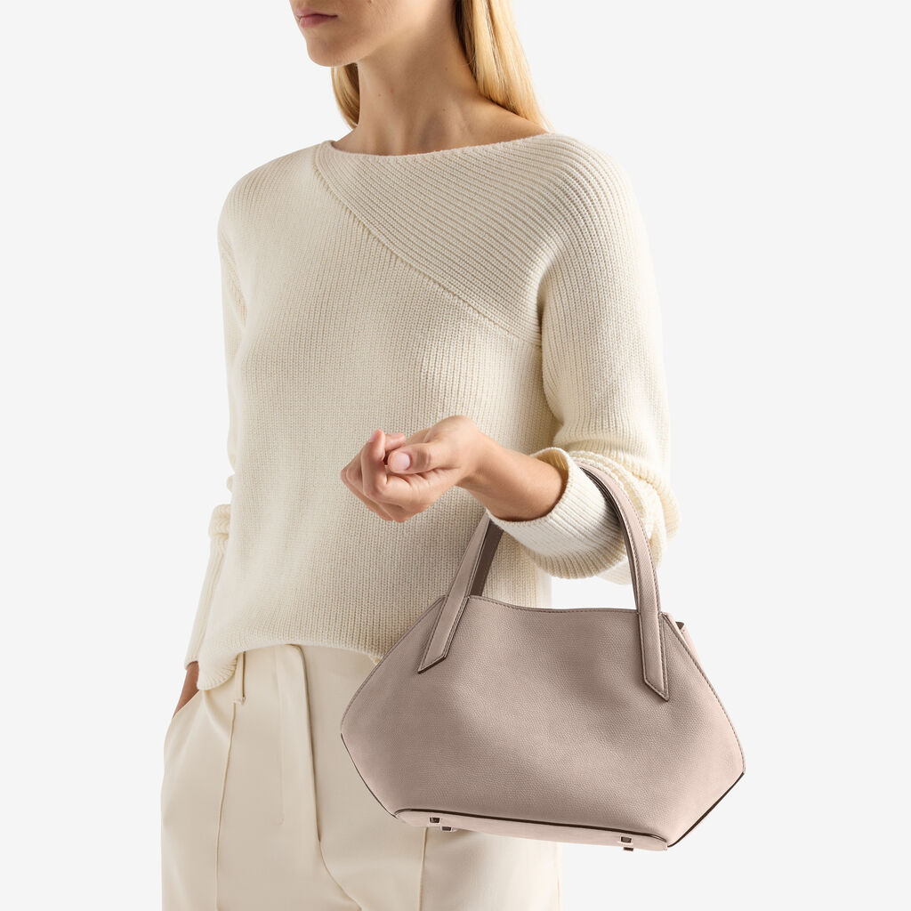 Gio Senso Two Handles Bag - Nude Pink - Millepunte Nubuk Senso Leather - Valextra - 2