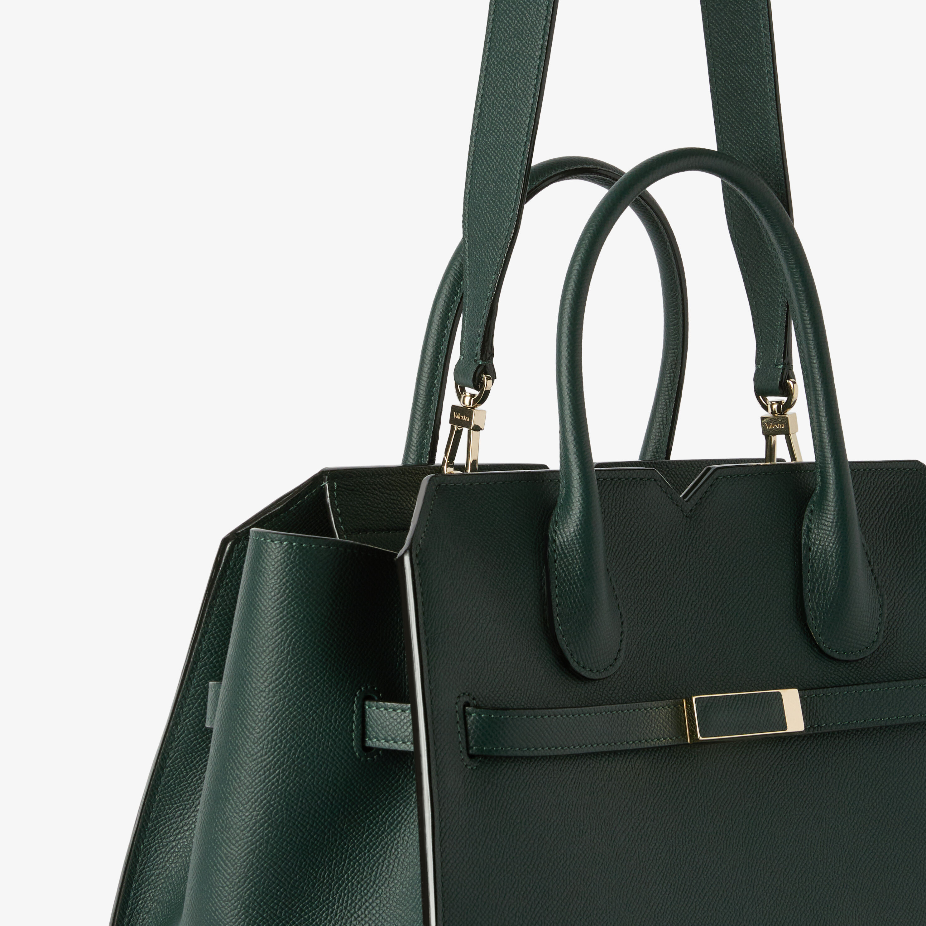 Women's Green Luxury Leather Two Handles Medium Bag | Valextra