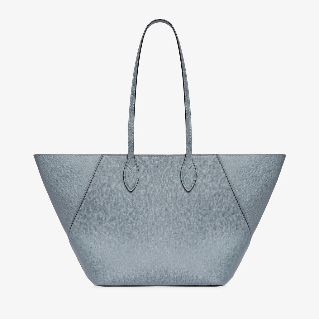 Vivi Shopping Medium Bag - Niagara Blue - Vitello Millepunte Soft - Valextra - 4