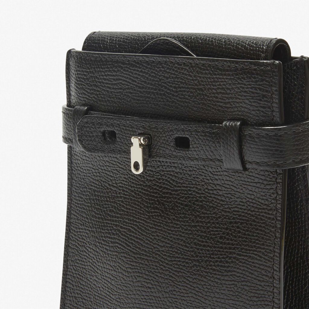 Brera B-Tracollina slim Crossbody micro bag - Black - Vitello VS - Valextra - 4