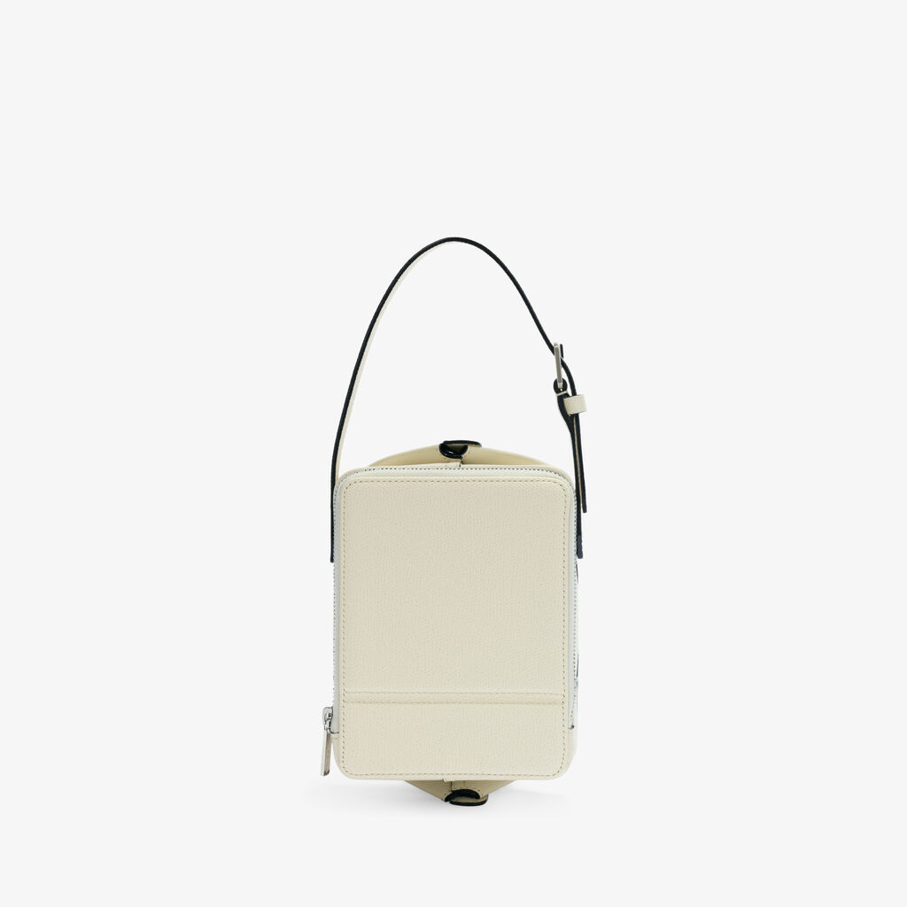 Tric Trac Flowers Bag - Pergamena White/Black - Vitello VS-Stampa+Ricamo Daisy - Valextra - 3