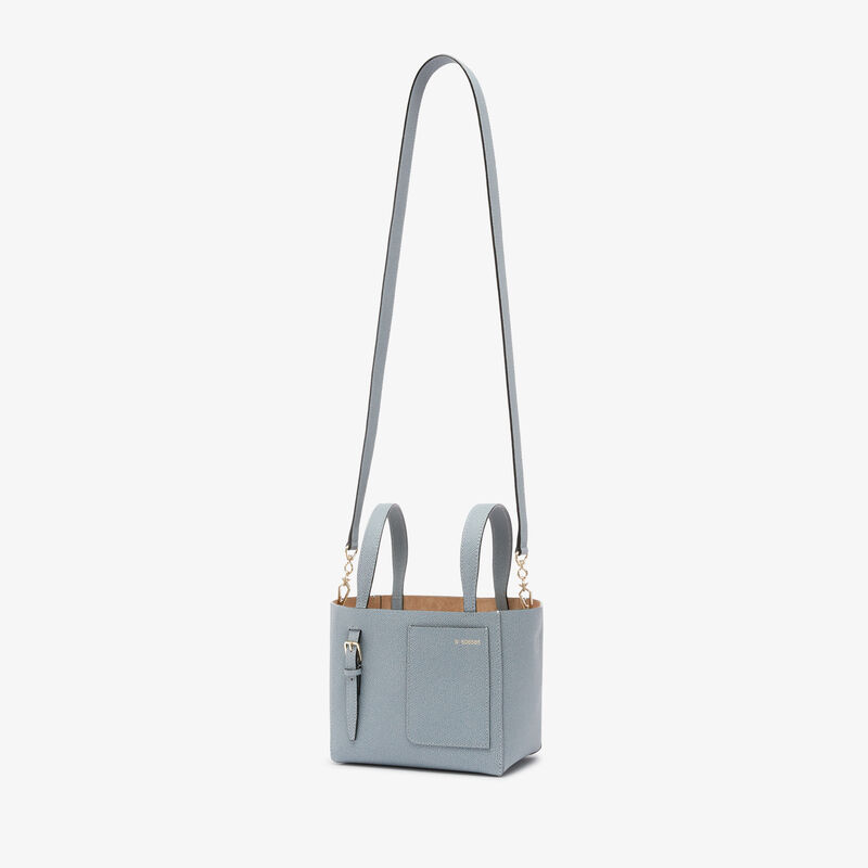 Soft Bucket Micro Bag - Niagara Blue - Millepunte calf leather - Valextra - 5