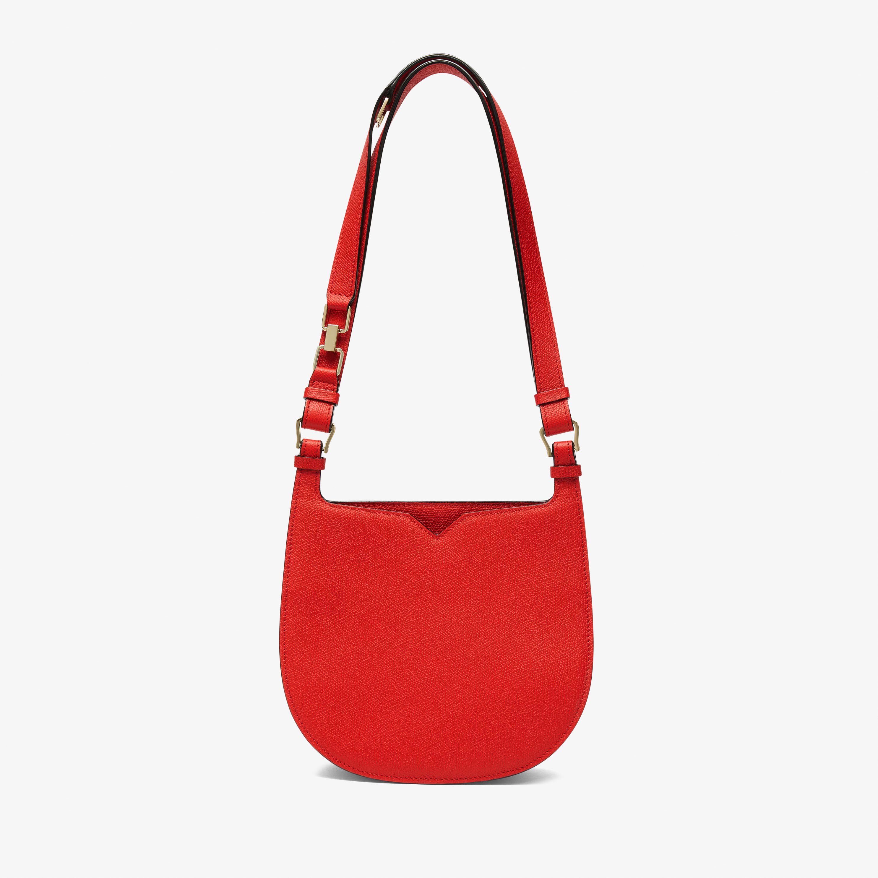 Red Leather Mini Weekend compact handbag Valextra Hobo