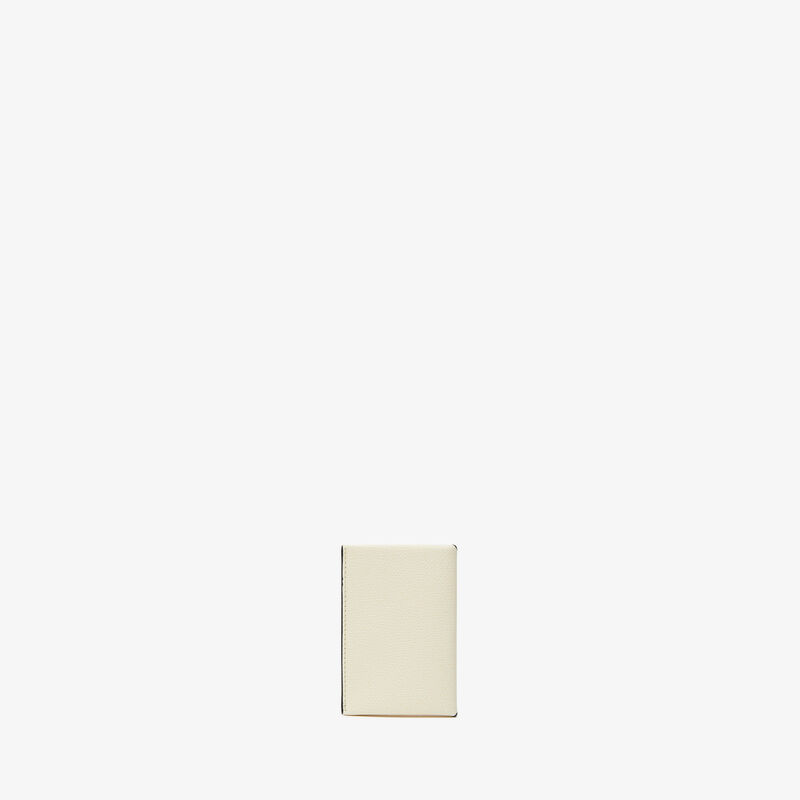 Card Case with Button - Pergamena White/Black - Millepunte calf leather - Valextra - 3