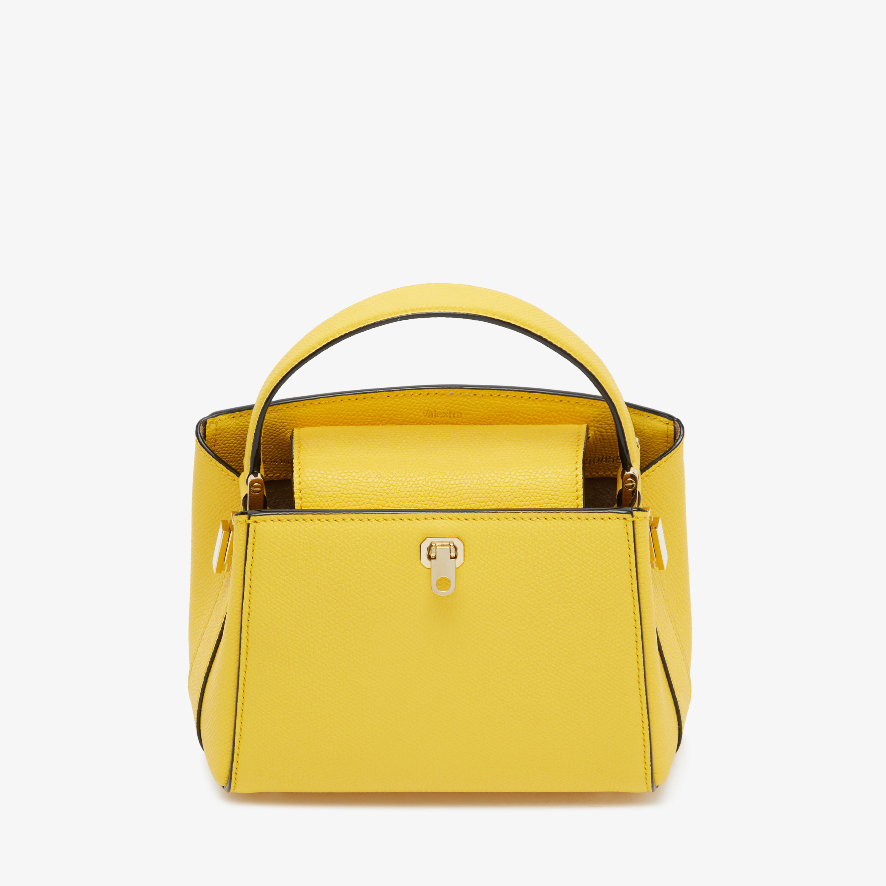 Yellow Leather Micro top handle bag Valextra Brera